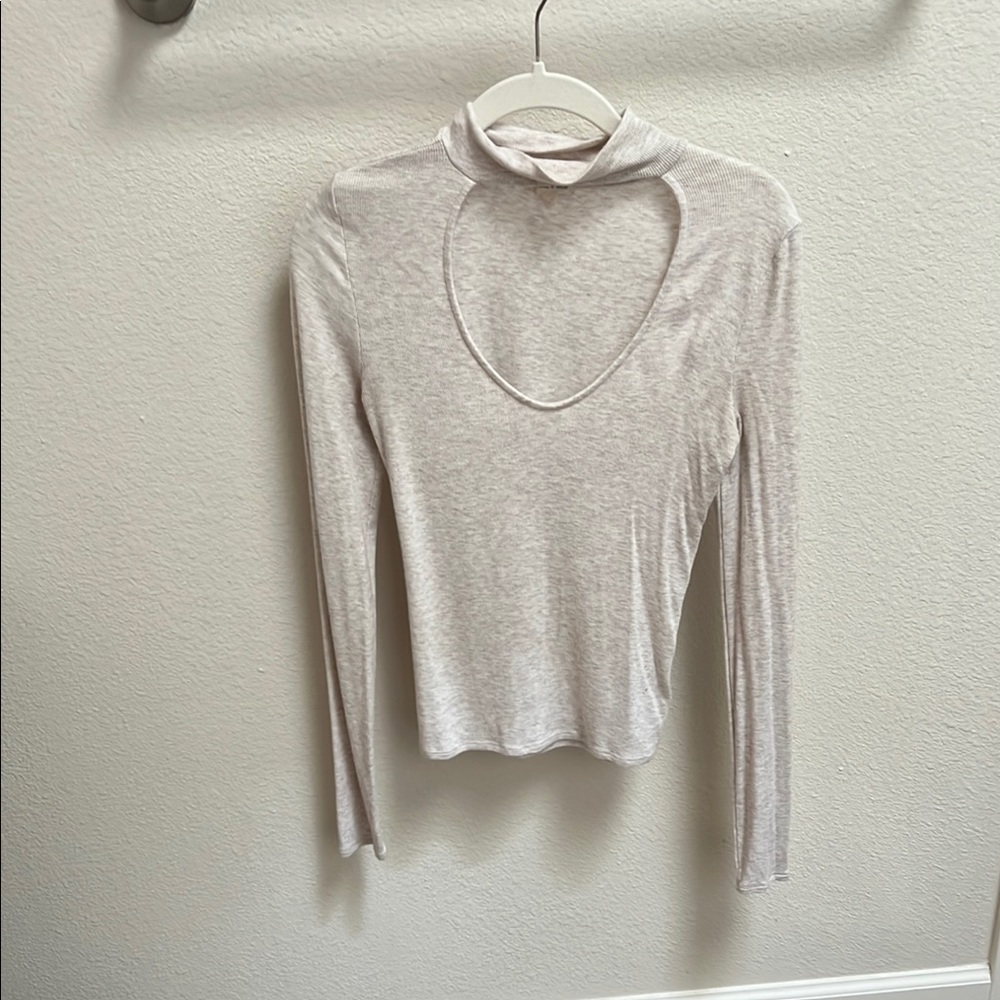 Elegant Cream Long Sleeve Women's Top